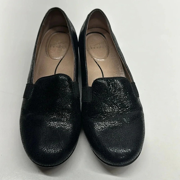 Dansko Addy Shoes Casual Slip On Comfort Loafers Black Leather Womens Size 40 10 - Picture 1 of 14